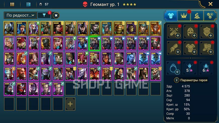 13 light heroes, level 18, rare heroes (5 geomancers, Ariks, ninjas, Lemynis, Maiks, Gorgorab, Ruella) 2899 photo