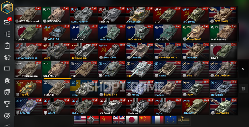 BLOCKED MAIL! 29 tops, 32 premium tanks, 52% wins, 9,405 gold, 38,430,726 silver   (10) T95E6 (10) Chieftain Mk. 6 (10) WZ-111 model 5A 2750 photo