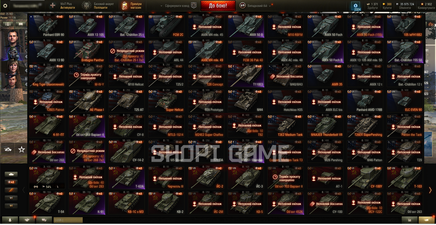ACCESS TO MAIL! ! 80,786 Battles, 41 tops + (10) FV215b + (10) FV215b (183) + (10) Король мавп + (10) Lion, 94 premium tanks, 52% victories, 300 GOLD, 35,975,724 silver 2152 photo