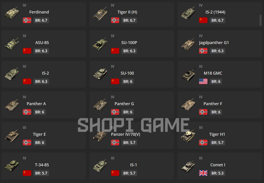 Premium vehicles 10 pcs + BR: 8 + 5 levels of ussr tanks + 4601 battles + level 64 2154 photo