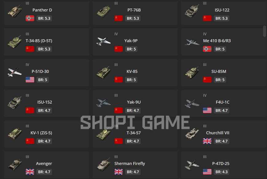 Premium vehicles 10 pcs + BR: 8 + 5 levels of ussr tanks + 4601 battles + level 64 2154 photo