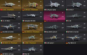 1 x Tier 7 Premium aircraft + 6 x Tier 5 Premium vehicles (6 units) 2955 photo