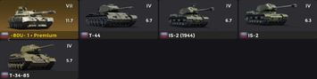 Soviet Union Premium Tank, Tier 7: T-80U-E1 + Tier 4 (4 units) 2956 photo