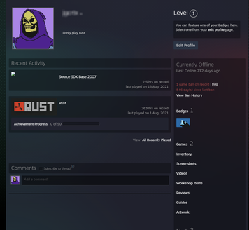 Steam аккаунт Rust VAC BAN, Lvl 1 + полный доступ к аккаунту 752 фото