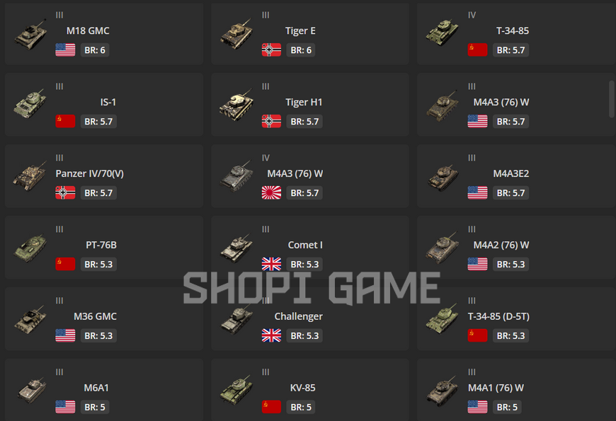 Tier 5 (9 pcs) + ground vehicles 2158 photo