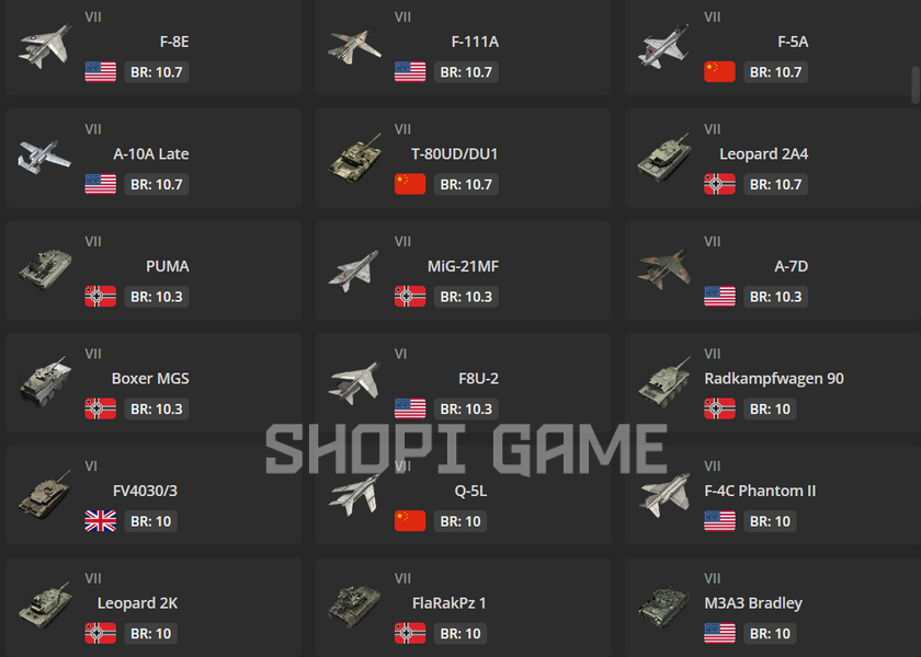 The maximum configuration for the aircraft is 8-rank + aircraft: F/A-18C F-15E EF-2000 Mirage 2000-5Ei J-10A J-11B J-11A F-15C MSIP II JH-7A MiG-29 F-16A MLU F-14B 2371 photo