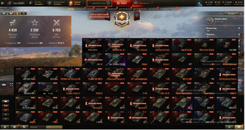 18 Premium tanks, 2 tops, 6753 battles 675 photo