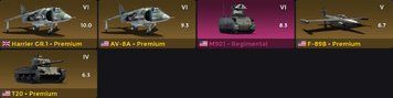 5 Premium items worth $250 BP 10.0  + 6 Rank - AV-8A, Harrier GR.1, M901 2933 photo
