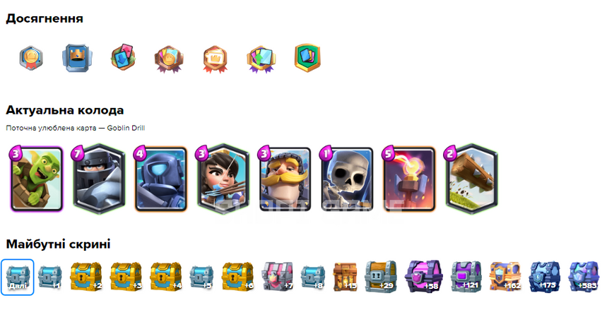 Arena 15, cups: 5082, number of characters 8 (Full access to the account)