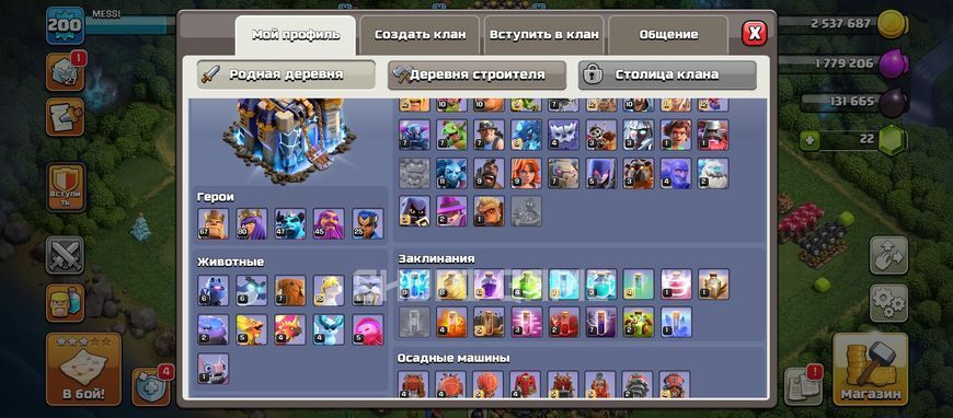 200 LvL + 18 TH + (full 70%) + 10 epic equipment + walls 16-18 lvl 2847 photo